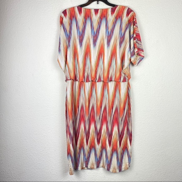 Chicos Chevron Dress Jersey Stretch Sz 1 / Med - Picture 5 of 5